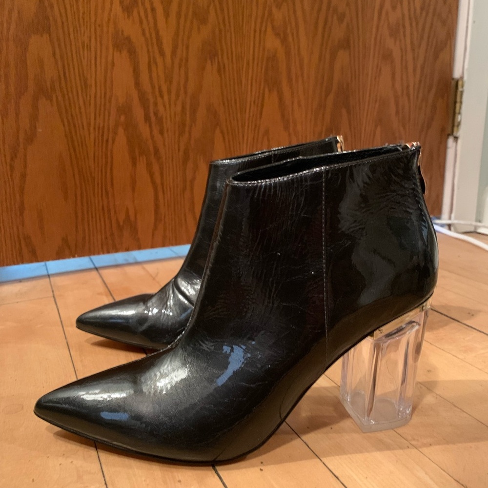 Cecelia New York Emmitt patent black booties 8.5